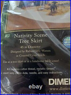 Dimensions Cross Stitch Nativity Scene Tree Skirt Gold Collections Sealed