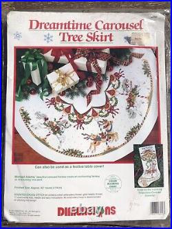 Dimensions Dreamtime Carousel Counted Cross Stitch Christmas Tree Skirt Kit 8456