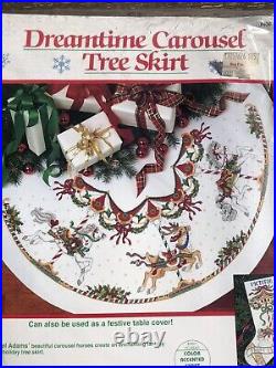 Dimensions Dreamtime Carousel Counted Cross Stitch Christmas Tree Skirt Kit 8456