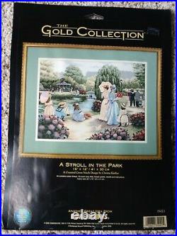 Dimensions GOLD COLLECTION counted cross KIT. A STROLL IN THE PARK. RARE