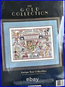 Dimensions Gold 3756 ANTIQUE BEAR COLLECTIBLES Counted Cross Stitch Kit USA Made