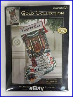 Dimensions Gold All Hearts Come Home Stocking Counted Cross Stitch Kit