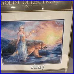 Dimensions Gold Aurora Counted Cross Stitch Kit Lady, Polar Bear, Elsa