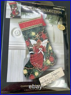 Dimensions Gold Christmas Angel Stocking Cross Stitch Kit Open Not Started 9135