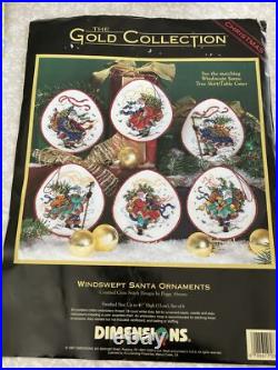 Dimensions Gold Christmas collection Windswept Santa ornaments Kit 8530 Complete Dimensions Gold Christmas collection Windswept Santa ornaments Kit 8530 Complete
