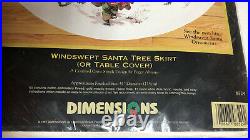 Dimensions Gold Col. Windswept Santa Tree Skirt Counted Cross Stitch Kit 8529
