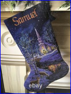 Dimensions Gold Coll. Cross Stitch Kit Peaceful Evening Stocking 8681 Worn Pkg