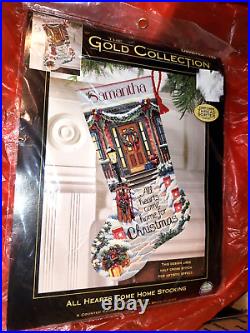 Dimensions Gold Collection 8739 All Hearts Come Home Cross Stitch Stocking Kit