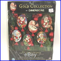 Dimensions Gold Collection 8755 Spirit of Santa Ornaments Sealed Cross Stitch
