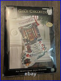 Dimensions Gold Collection ALL HEARTS COME HOME Christmas Stocking Kit 8739 NEW