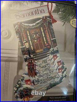 Dimensions Gold Collection ALL HEARTS COME HOME Christmas Stocking Kit 8739 NEW