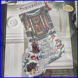 Dimensions Gold Collection All Hearts Come Home stocking cross stitch kit new