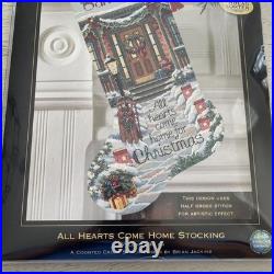 Dimensions Gold Collection All Hearts Come Home stocking cross stitch kit new