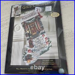 Dimensions Gold Collection All Hearts Come Home stocking cross stitch kit new