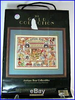 Dimensions Gold Collection Antique Bear Collectibles # 3756 Cross Stitch Kit NEW