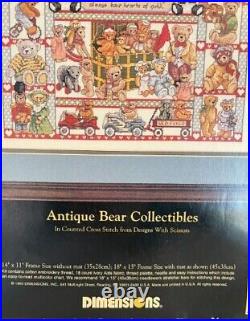Dimensions Gold Collection Antique Bear Collectibles #3756 Cross Stitch Kit NEW