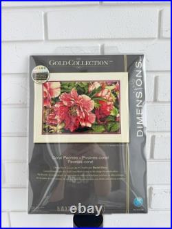 Dimensions Gold Collection Coral Peonies counted cross stitch kit 70-35298 Dimensions Gold Collection Coral Peonies counted cross stitch kit 70-35298