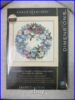 Dimensions Gold Collection Counted Cross Stitch Kit #35132 Hummingbird Wreath