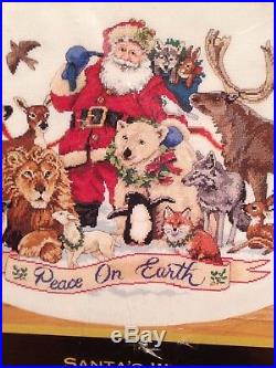 Dimensions Gold Collection Counted Cross Stitch-Santa's Wildlife Tree Skirt NIOP
