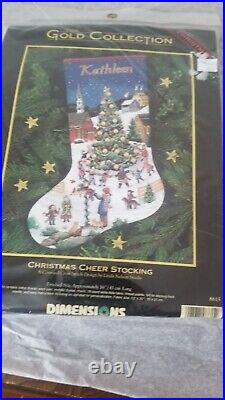 Dimensions Gold Collection Cross Stitch Christmas Cheer Stocking Kit 8615 Rare