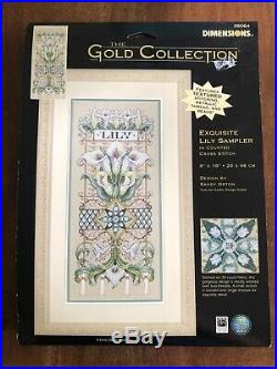 Dimensions Gold Collection Cross Stitch Kit #35064 EXQUISITE LILY SAMPLER NIP