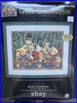 Dimensions Gold Collection Cross Stitch Kit Beary Christmas 8761 Sealed New OOP