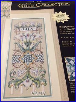 Dimensions Gold Collection Cross Stitch Kit Exquisite Lily Sampler 35064 Sealed