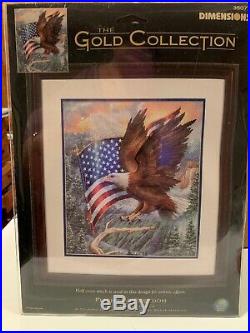 Dimensions Gold Collection Cross Stitch Kit FLIGHT OF FREEDOM #35077 Eagel Flag