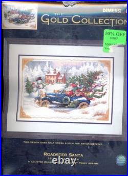 Dimensions Gold Collection Cross Stitch Kit Roadster Santa Peggy Adams 8707