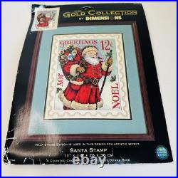 Dimensions Gold Collection Cross Stitch Kit Santa Stamp 8688 11x14