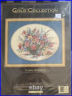 Dimensions Gold Collection Cross Stitch kit Floral Grandeur 3778 Sealed OOP Rare