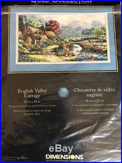 Dimensions Gold Collection English Valley Cottage #35019 Cross Stitch Kit OPENED