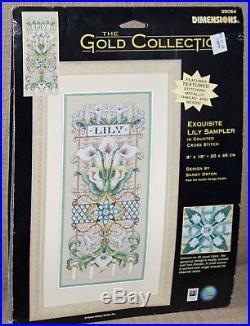 Dimensions Gold Collection Exquisite Lily Sampler Counted Cross Stitch Kit New