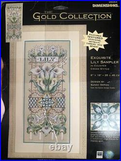 Dimensions Gold Collection Exquisite Lily Sampler Cross Stitch Kit #35064