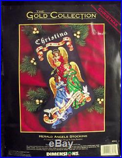 Dimensions Gold Collection Herald Angels Cross Stitch Stocking Kit 8531 Xmas