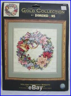 Dimensions Gold Collection Holiday Harmony Wreath Cross Stitch 8662 NEW UNOPENED