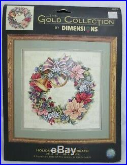 Dimensions Gold Collection Holiday Harmony Wreath Cross Stitch 8662 NEW UNOPENED