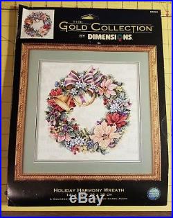 Dimensions Gold Collection Holiday Harmony Wreath Cross Stitch kit 8662 Christma