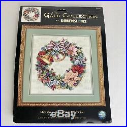 Dimensions Gold Collection Holiday Harmony Wreath Kit Cross Stitch Christmas