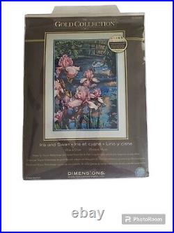 Dimensions Gold Collection Iris and Swan Cross Stitch Kit 70-35264 Unused