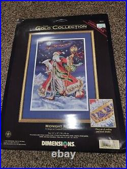 Dimensions Gold Collection Midnight Ride Counted Cross Stitch Christmas 1999