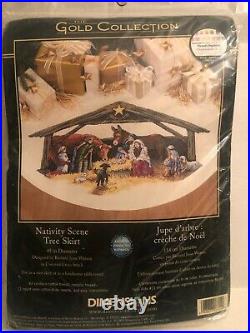 Dimensions Gold Collection NATIVITY SCENE Tree Skirt Cross Stitch Xmas Religious