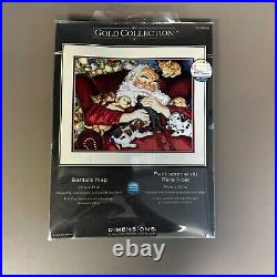 Dimensions Gold Collection SANTAS NAP Cross Stitch Christmas 2009 #70-08836 NEW