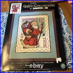 Dimensions Gold Collection Santa Stamp Cross Stitch Kit NEW Christmas Joy USA