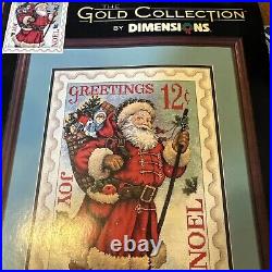 Dimensions Gold Collection Santa Stamp Cross Stitch Kit NEW Christmas Joy USA