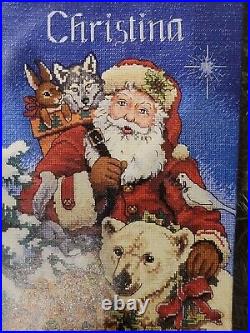 Dimensions Gold Collection Santa's Wildlife Stocking Cross Stitch Kit Rare New