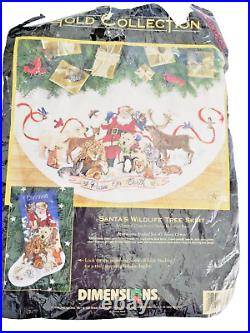 Dimensions Gold Collection Santa's Wildlife Tree Skirt 8565 Cross Stitch Kit