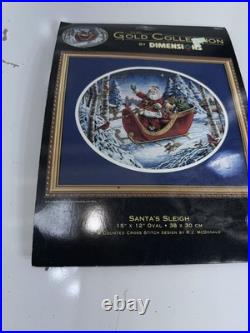 Dimensions Gold Collection Santas Sleigh 8664 Counted Cross Stitch 15 X 12