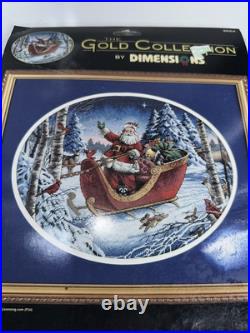Dimensions Gold Collection Santas Sleigh 8664 Counted Cross Stitch 15 X 12