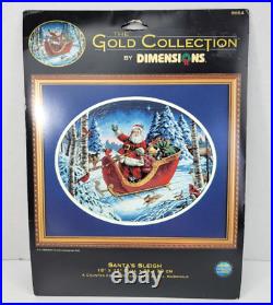 Dimensions Gold Collection Santas Sleigh Counted Cross Stitch Kit Wildlife 8664